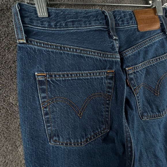 Levi's Premium Ribcage Straight Women 28 Blue Denim Jeans Big E ACTL 29x25 - Picture 12 of 16